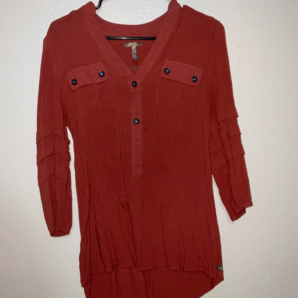 Matilda Jane Red Long Sleeve Blouse Size Small